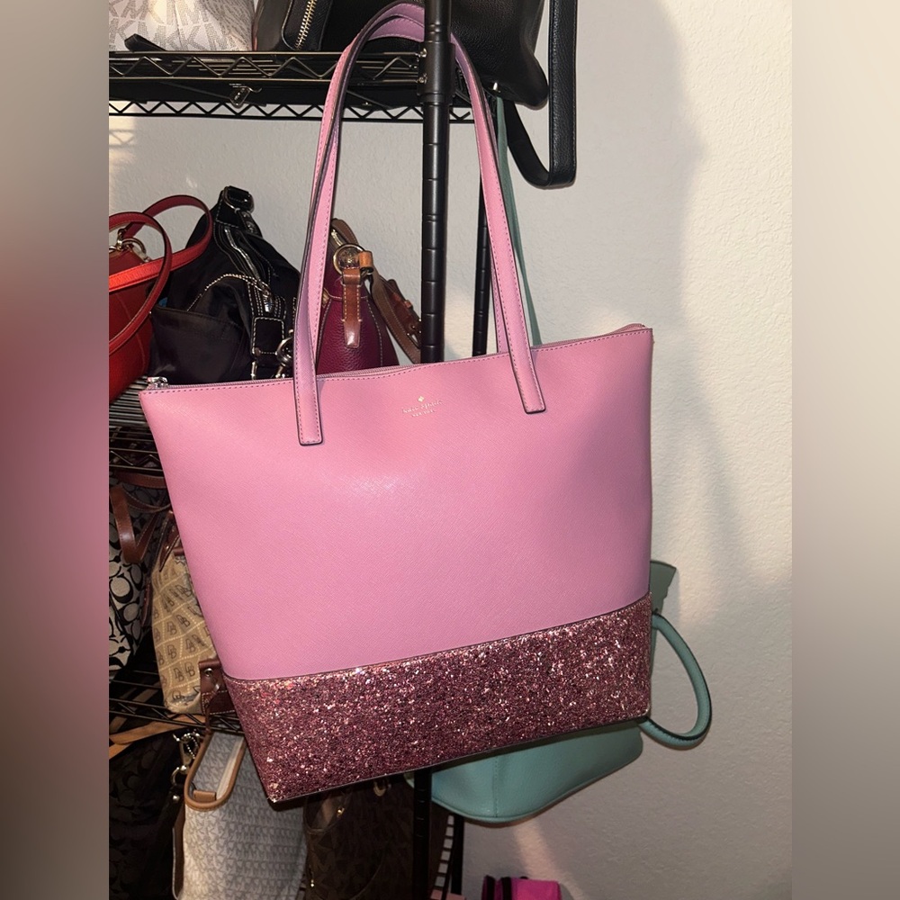 Kate Spade Rare Pink Glittered Tote